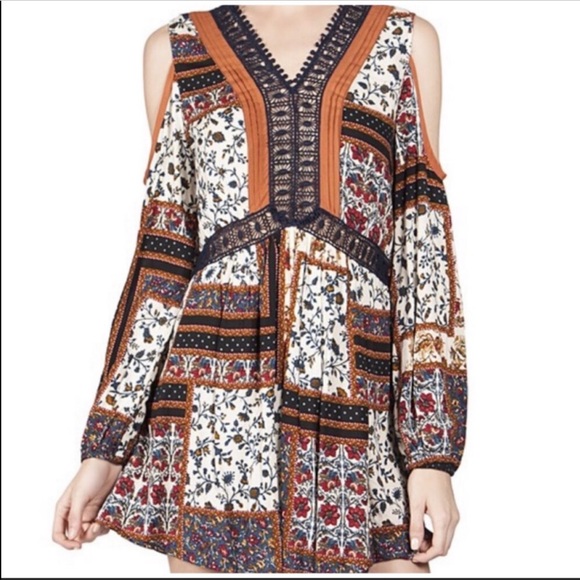 Bohemian Multi-Printed Long Sleeve Mini Dress Tunic - Picture 6 of 14